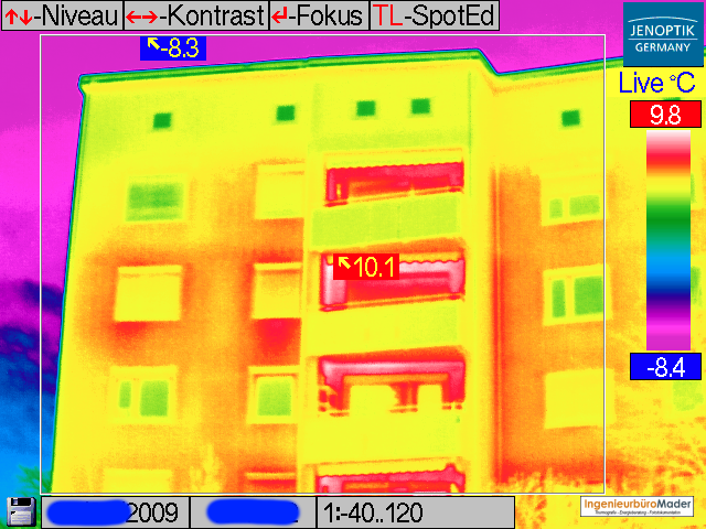 Ansicht eines Livebilds der Thermografiekamera